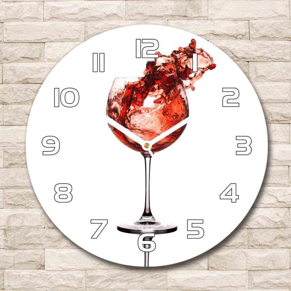 Sklenené hodiny okrúhle Pohárik vína