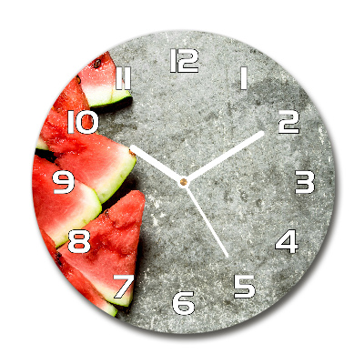 Sklenené hodiny okrúhle Nakrájaný melón