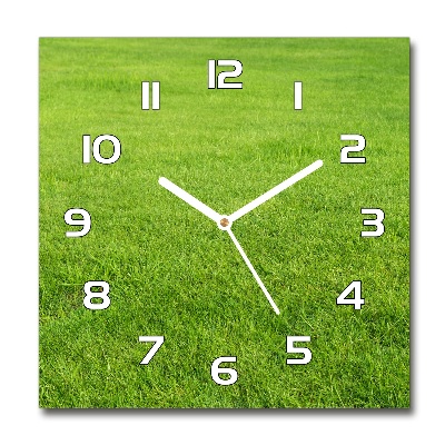 Sklenené hodiny okrúhle Zelená tráva