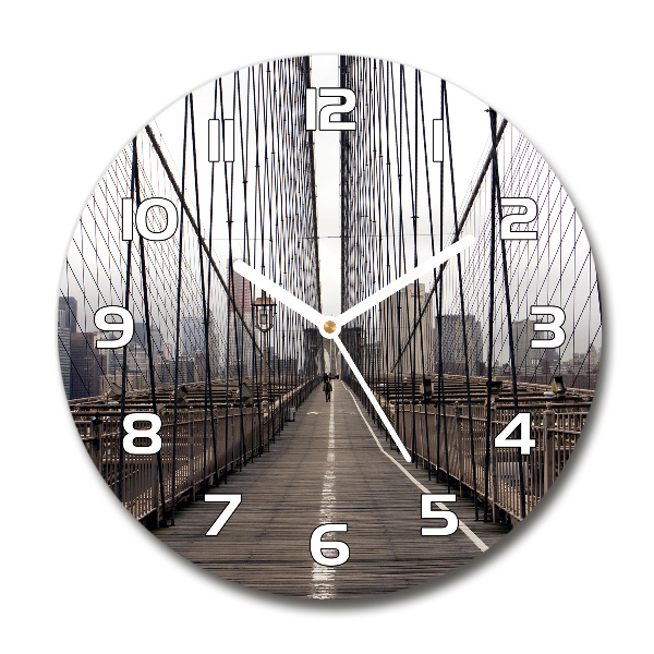 Sklenené hodiny okrúhle Brooklynský most