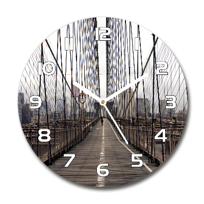 Sklenené hodiny okrúhle Brooklynský most