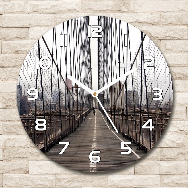 Sklenené hodiny okrúhle Brooklynský most