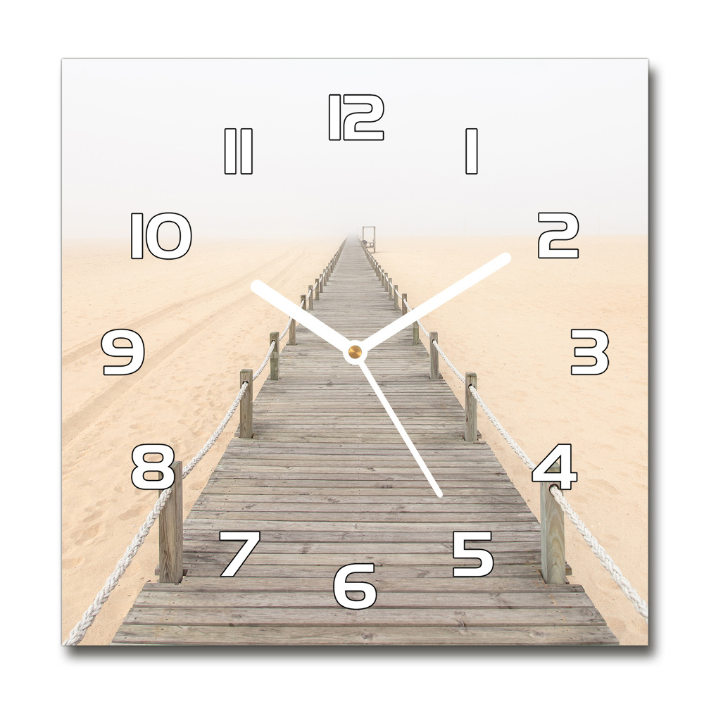 Sklenené hodiny okrúhle Chodník na pláži