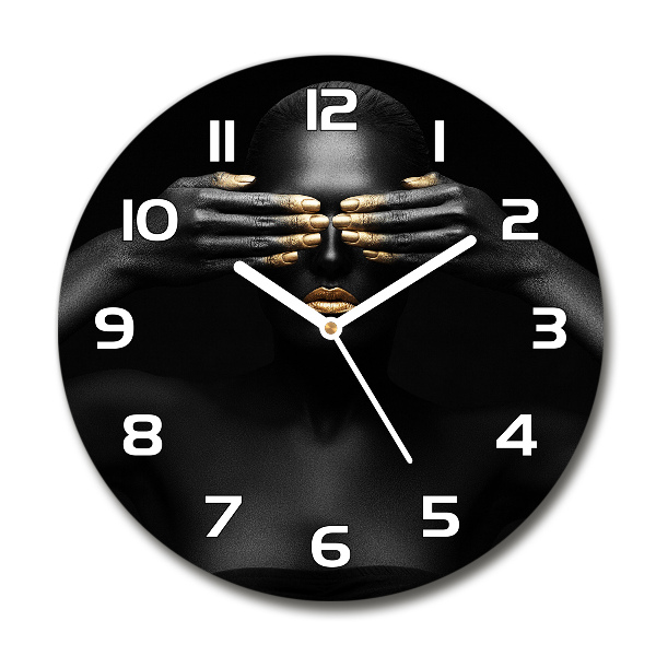 Sklenené hodiny okrúhle Žena v čiernom