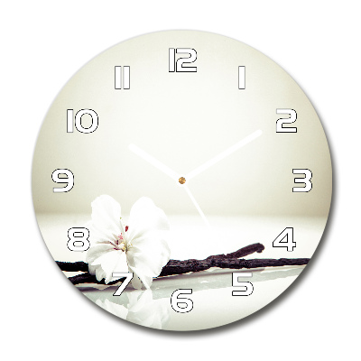 Sklenené hodiny okrúhle Vanilka