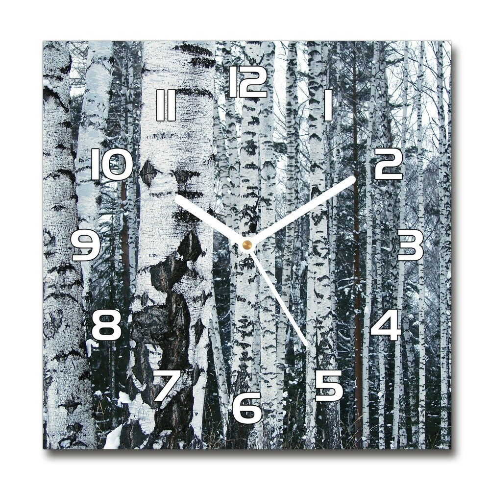 Sklenené hodiny okrúhle Stromy brezy