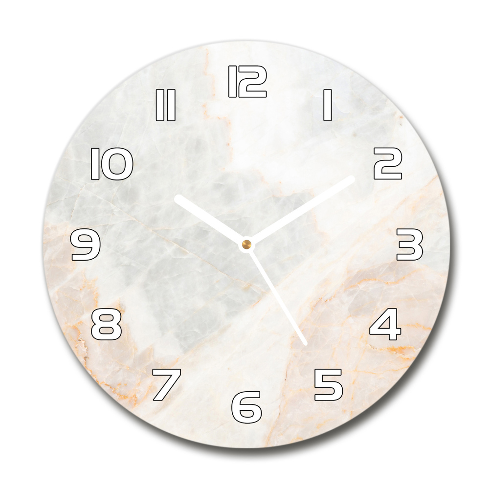 Sklenené nástenné hodiny okrúhle Mramor
