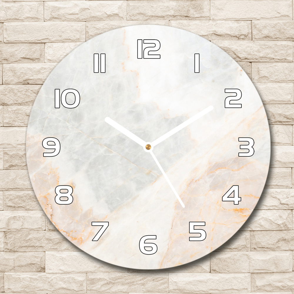 Sklenené nástenné hodiny okrúhle Mramor