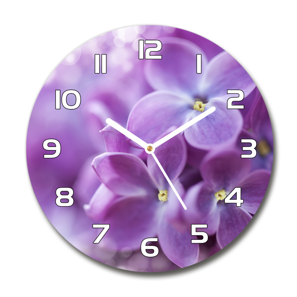 Sklenené hodiny okrúhle Kvety bzu