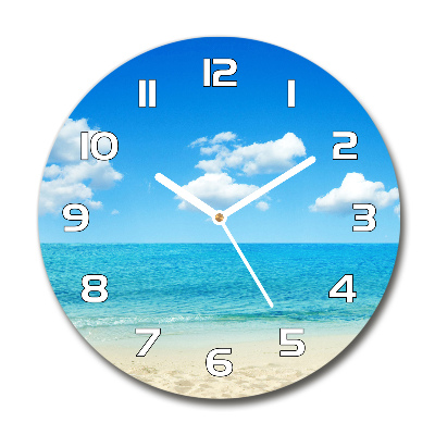 Sklenené hodiny okrúhle Rajská pláž