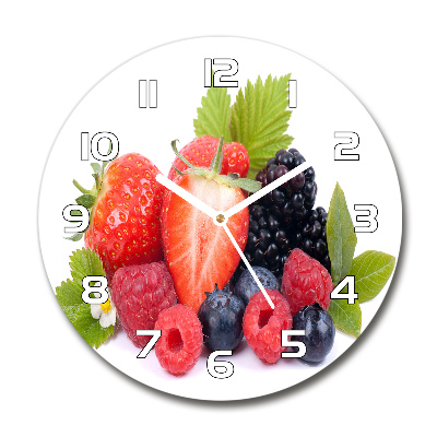 Sklenené hodiny okrúhle Lesné ovocie