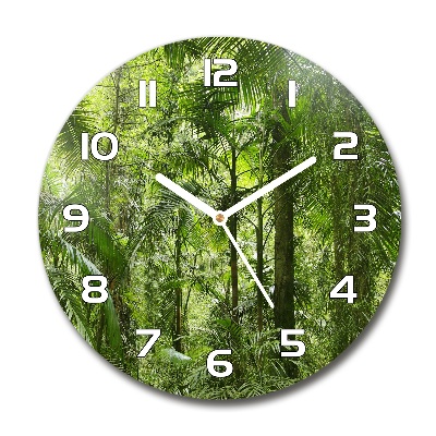 Sklenené hodiny okrúhle Tropický les