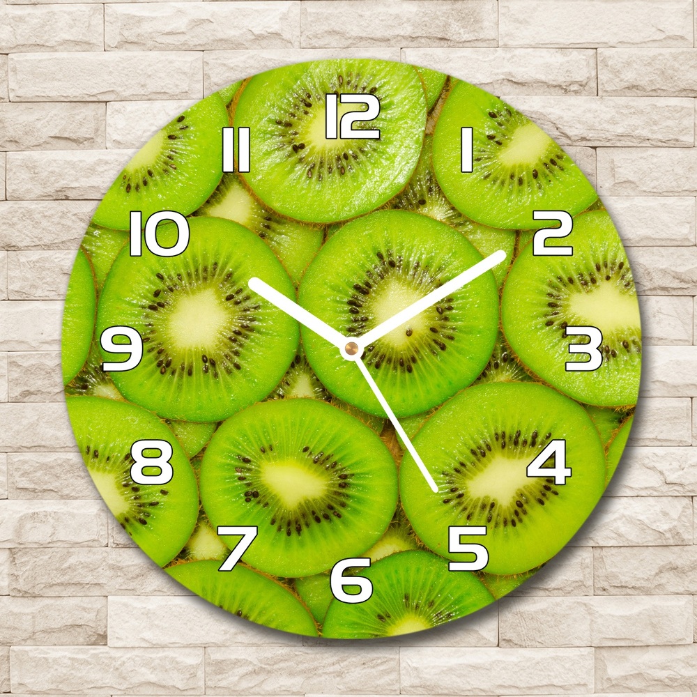 Sklenené nástenné hodiny okrúhle Kiwi