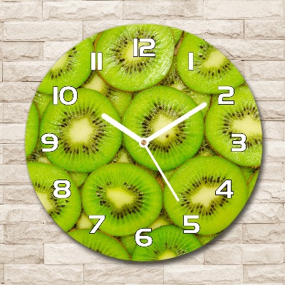 Sklenené nástenné hodiny okrúhle Kiwi
