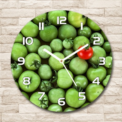 Sklenené hodiny okrúhle Zrelá paradajka