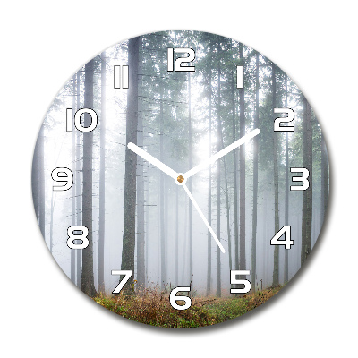 Sklenené hodiny okrúhle Hmla v lese