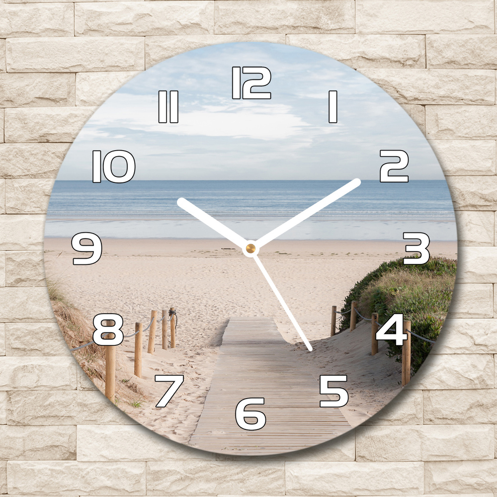 Sklenené hodiny okrúhle Chodník na pláž