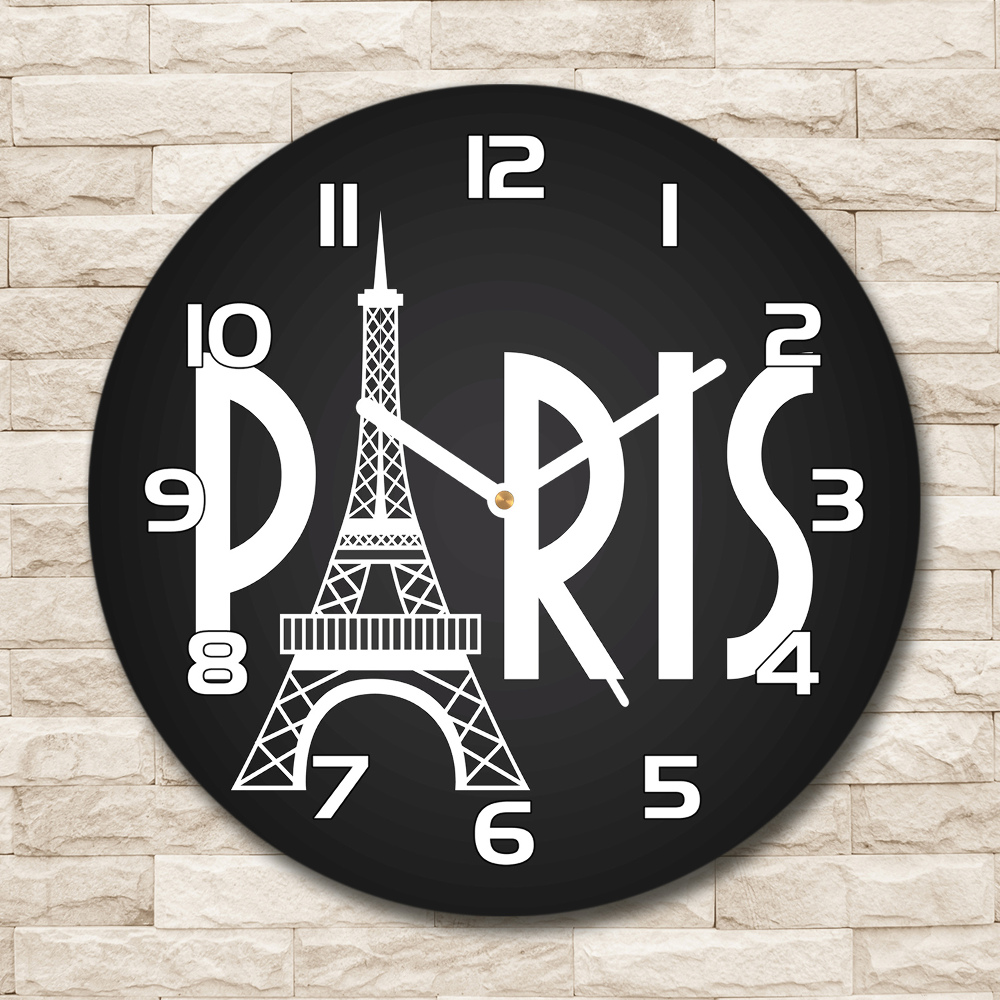 Sklenené nástenné hodiny okrúhle Paríž
