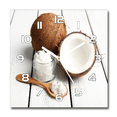 Sklenené hodiny okrúhle Kokosový olej