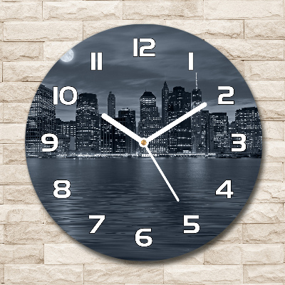 Sklenené hodiny okrúhle New York noc