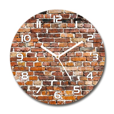 Sklenené nástenné hodiny okrúhle Murovaná múr