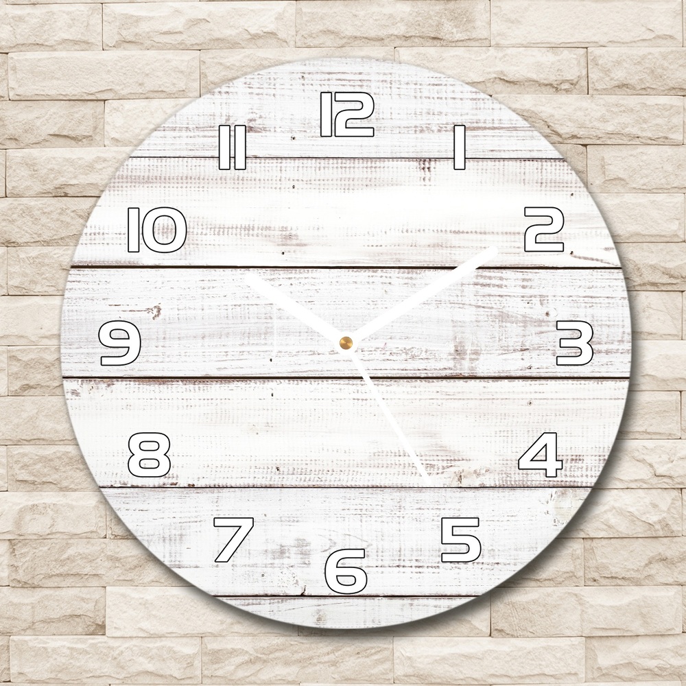 Sklenené nástenné hodiny okrúhle Drevená stena