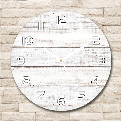 Sklenené nástenné hodiny okrúhle Drevená stena