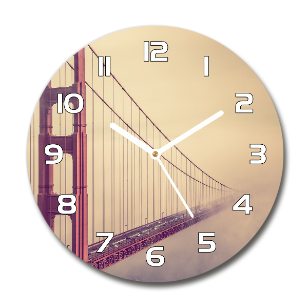 Sklenené hodiny okrúhle Most San Francisco