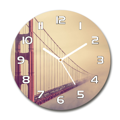 Sklenené hodiny okrúhle Most San Francisco