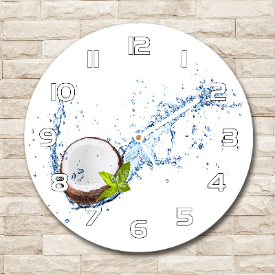 Sklenené hodiny okrúhle Kokos a voda