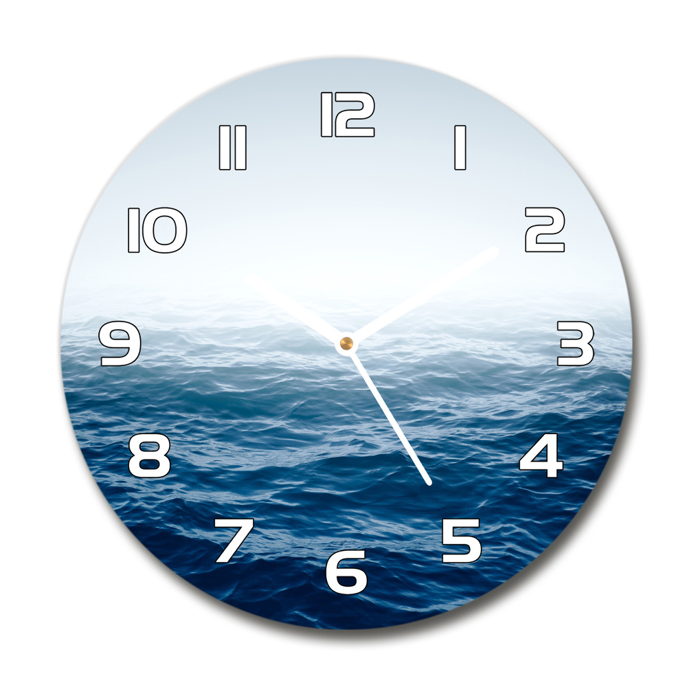Sklenené hodiny okrúhle Morské vlny