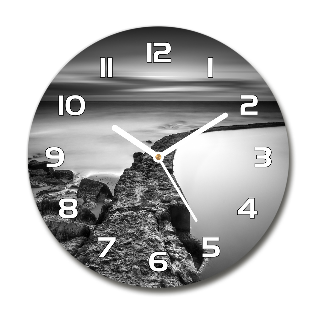Sklenené hodiny okrúhle Kamenná pláž