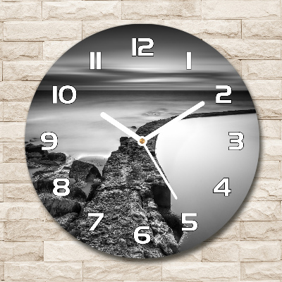 Sklenené hodiny okrúhle Kamenná pláž