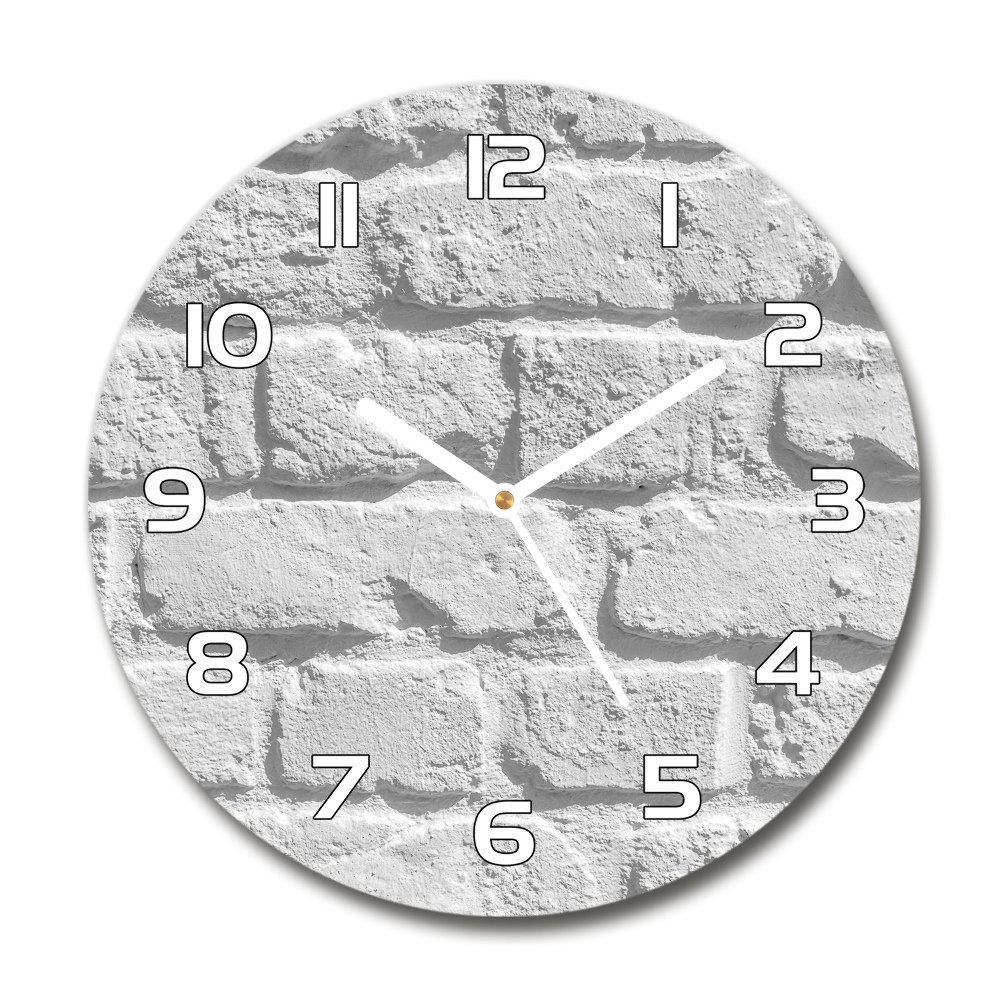 Sklenené nástenné hodiny okrúhle Murovaná múr