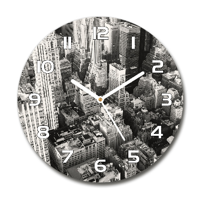 Sklenené hodiny okrúhle New York vtáčie pohľad