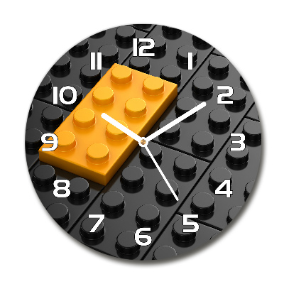 Sklenené hodiny okrúhle Lego
