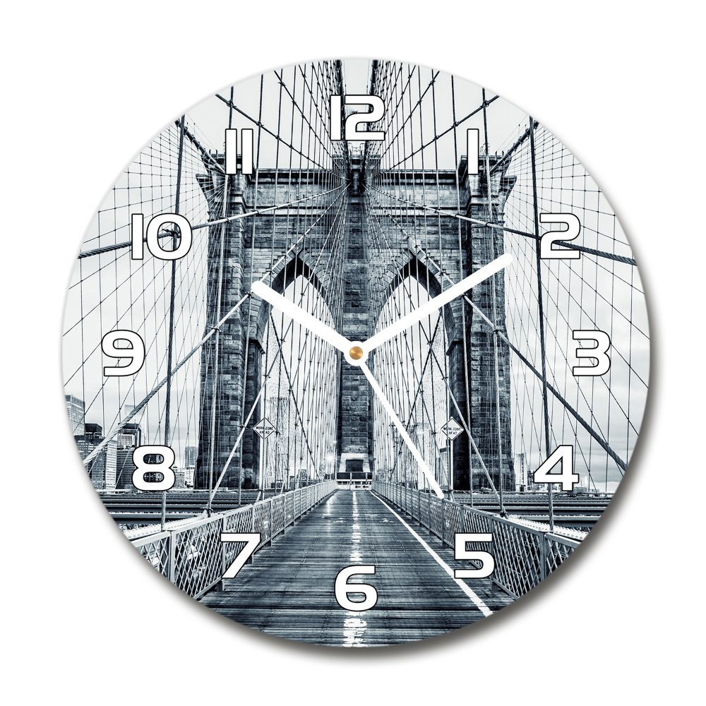 Sklenené hodiny okrúhle Brooklynský most