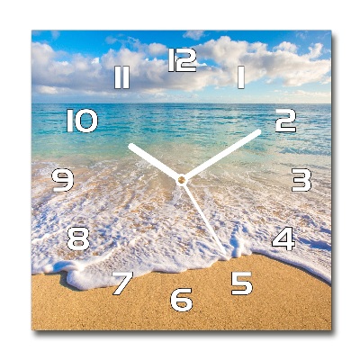 Sklenené nástenné hodiny okrúhle Havajská pláž