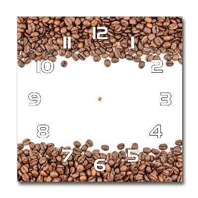 Sklenené hodiny okrúhle Zrnká kávy