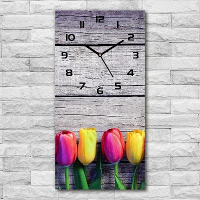 Nástenné hodiny Farebné tulipány