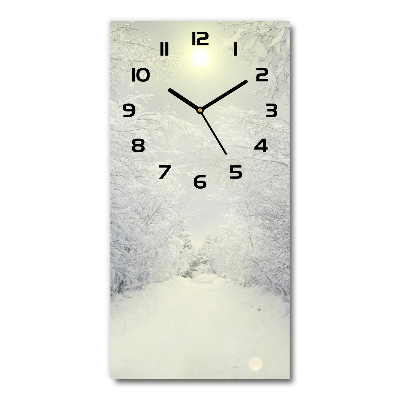 Moderné hodiny nástenné Les zima