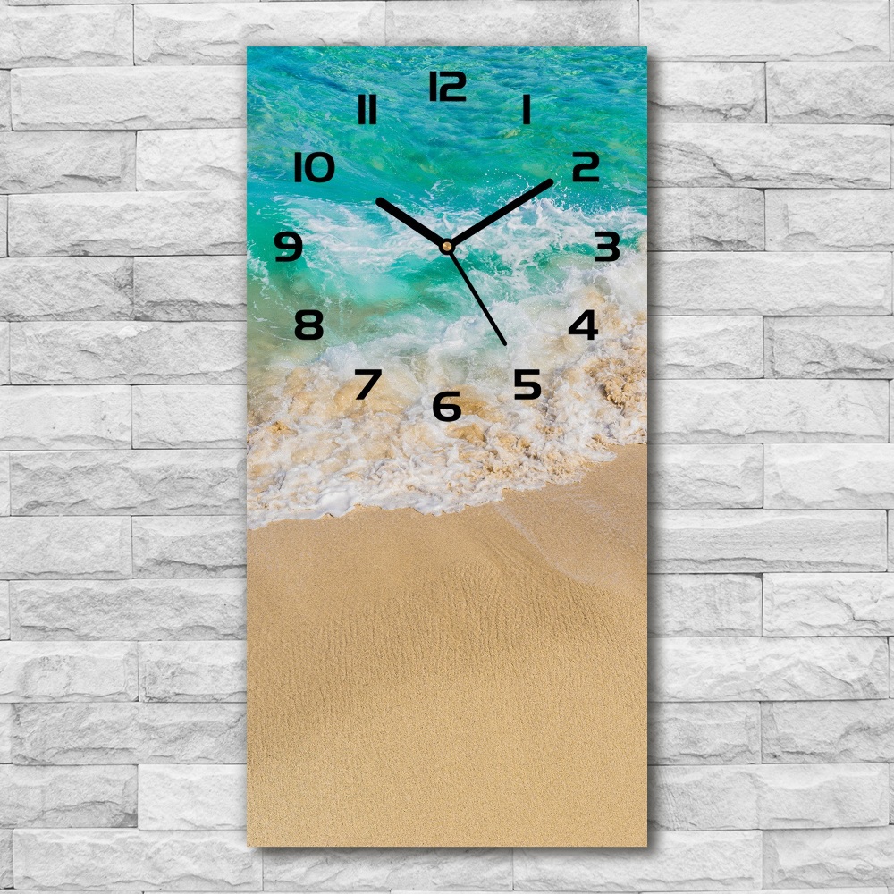 Nástenné sklenené hodiny Pláž a more