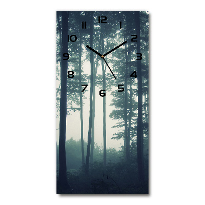 Nástenné sklenené hodiny Hmla v lese