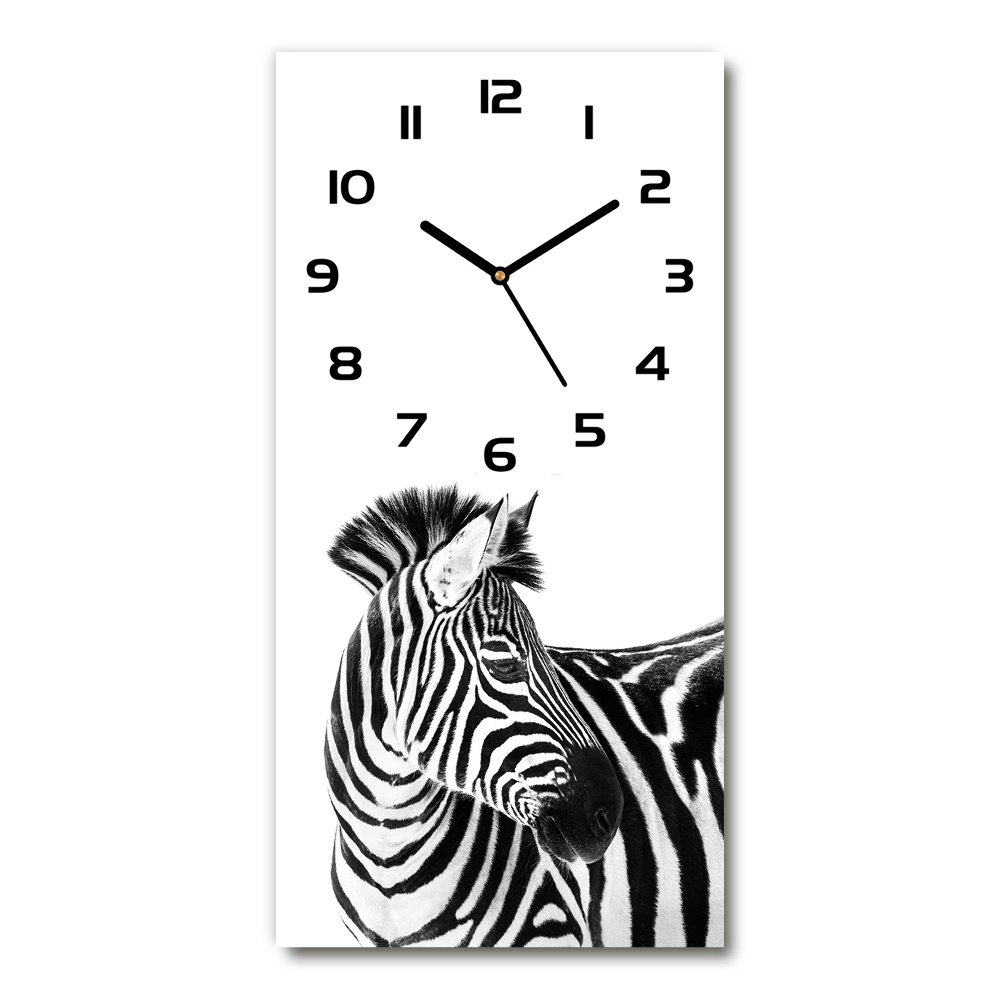Nástenné sklenené hodiny Zebra v snehu