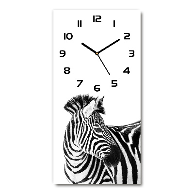 Nástenné sklenené hodiny Zebra v snehu