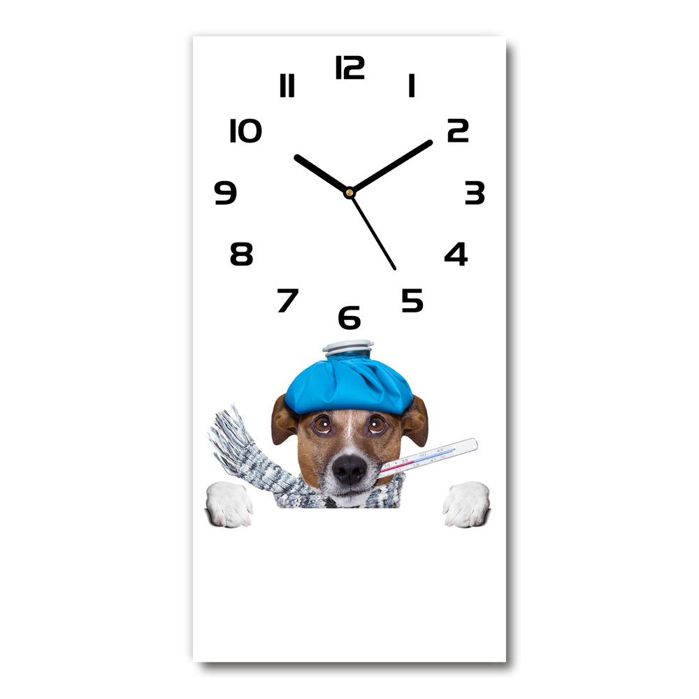 Moderné hodiny nástenné Chorý pes
