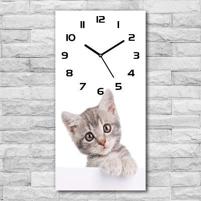 Moderné hodiny nástenné Sivá mačka