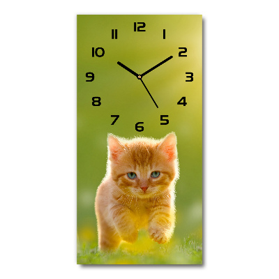 Moderné hodiny nástenné Červená mačka