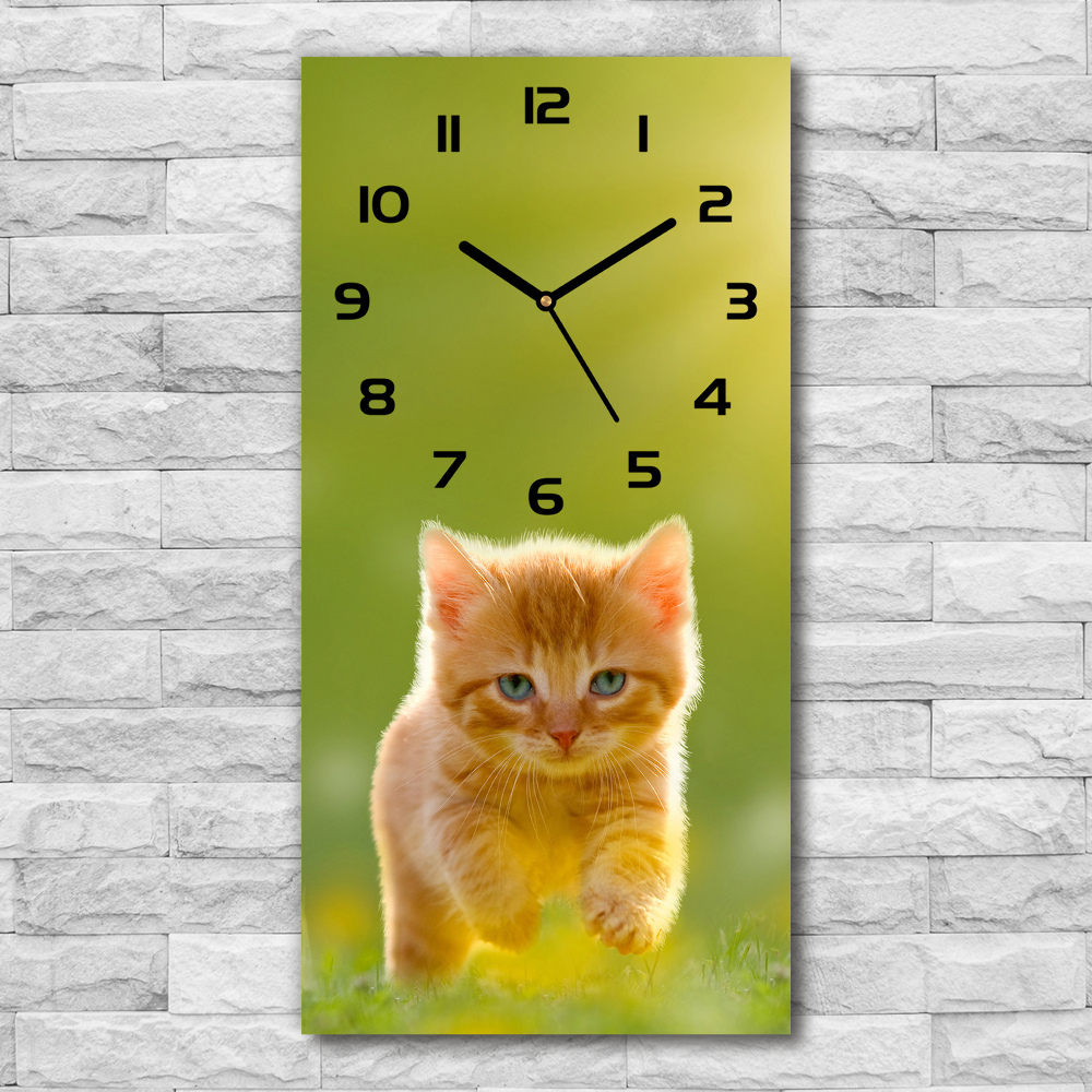 Moderné hodiny nástenné Červená mačka