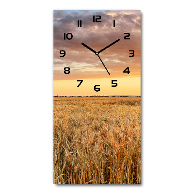 Nástenné sklenené hodiny Pole pšenice